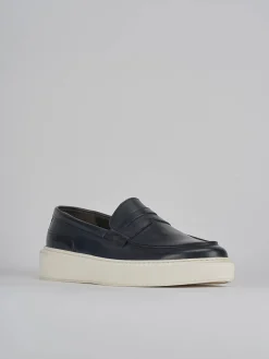 Mocassini pelle blu