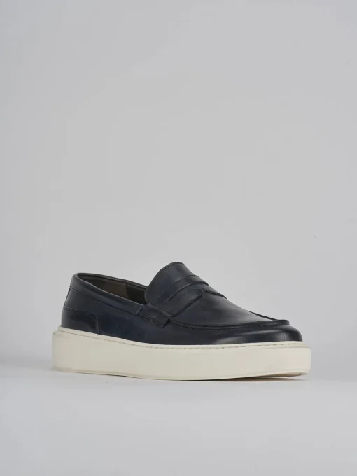 Mocassini pelle blu