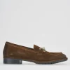Mocassini tacco 1cm camoscio marrone