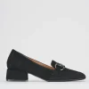 Mocassini tacco 3cm camoscio nero