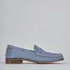 Mocassini tacco 1cm camoscio jeans