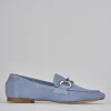 Mocassini tacco 1cm camoscio jeans