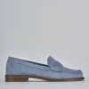 Mocassini tacco 1cm camoscio jeans