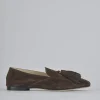 Mocassini tacco 1cm camoscio testa
