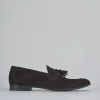 Mocassini tacco 1cm camoscio testa
