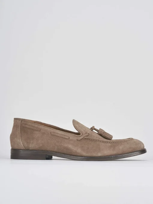 Mocassini tacco 2cm camoscio beige