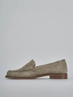 Mocassini tacco 1cm camoscio beige