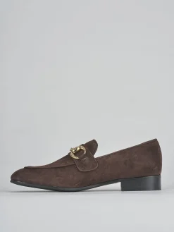 Mocassini tacco 1cm camoscio testa