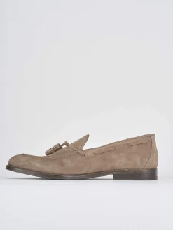 Mocassini tacco 2cm camoscio beige