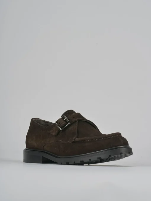 Mocassini tacco 2cm camoscio testa