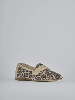 Mocassini tacco 1cm camoscio marrone