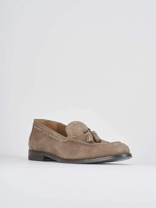 Mocassini tacco 2cm camoscio beige
