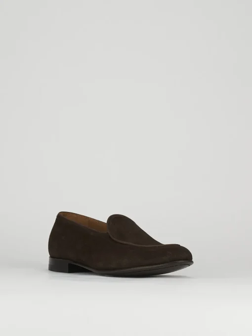 Mocassini tacco 2cm camoscio testa