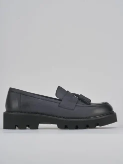 Mocassini tacco 3cm nabuk blu