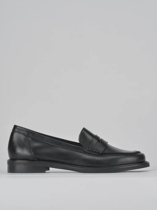 Mocassini tacco 2cm pelle nero