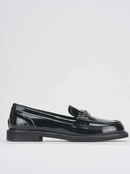 Mocassini tacco 2cm pelle nero