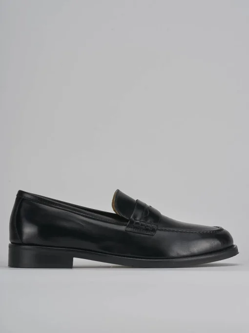 Mocassini tacco 2cm pelle nero
