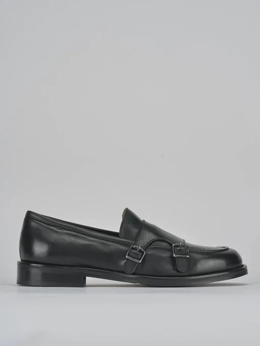 Mocassini tacco 2cm pelle nero