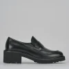 Mocassini tacco 5cm pelle nero