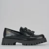 Mocassini tacco 3cm pelle nero