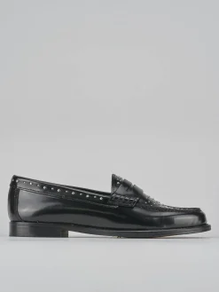 Mocassini tacco 2cm pelle nero