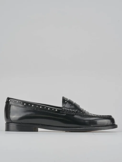 Mocassini tacco 2cm pelle nero