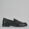 Mocassini tacco 2cm pelle nero