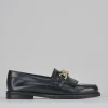 Mocassini tacco 1cm pelle blu