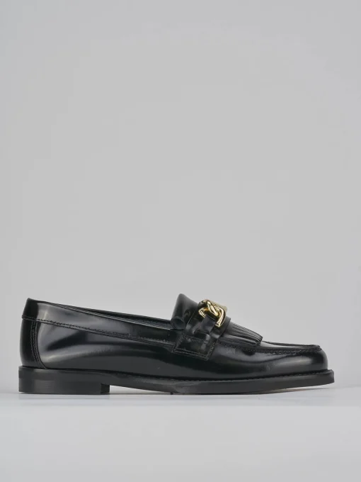 Mocassini tacco 1cm pelle nero