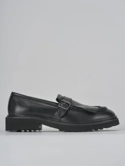 Mocassini tacco 2cm pelle nero