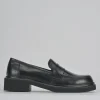 Mocassini tacco 3cm pelle nero