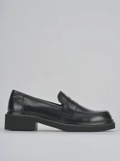 Mocassini tacco 3cm pelle nero