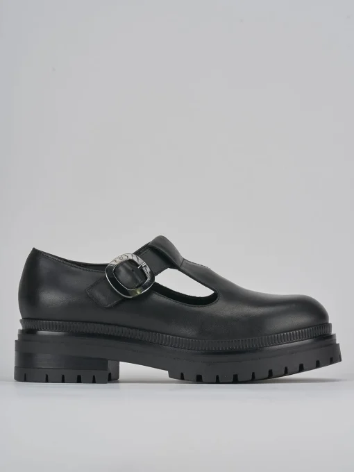 Mocassini tacco 3cm pelle nero