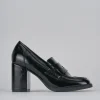 Mocassini tacco 7cm pelle nero