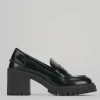 Mocassini tacco 6cm pelle nero