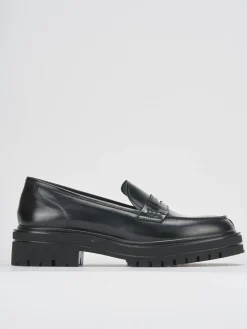 Mocassini tacco 2cm pelle nero