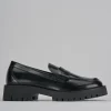 Mocassini tacco 2cm pelle nero