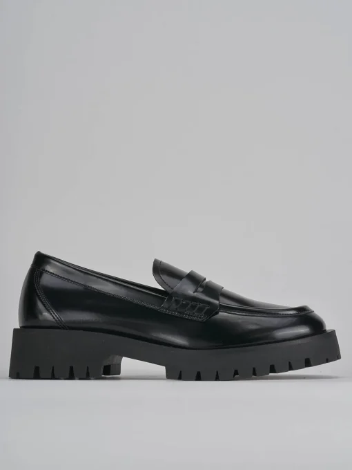 Mocassini tacco 2cm pelle nero