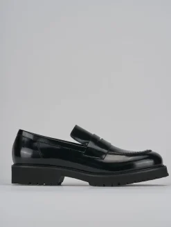 Mocassini tacco 2cm pelle nero
