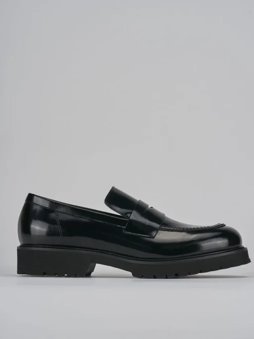 Mocassini tacco 2cm pelle nero
