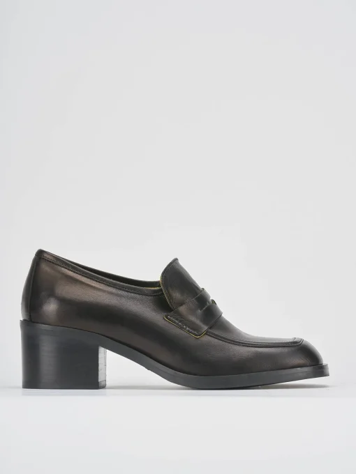 Mocassini tacco 4cm pelle nero