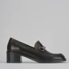 Mocassini tacco 5cm pelle nero