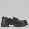 Mocassini tacco 2cm pelle nero