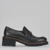 Mocassini tacco 5cm pelle nero