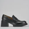 Mocassini tacco 6cm pelle nero