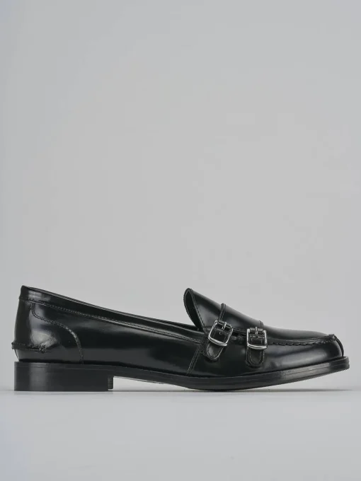 Mocassini tacco 2cm pelle nero