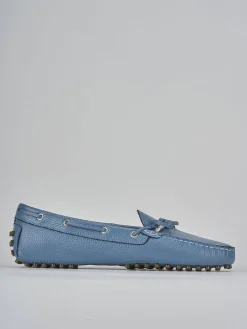 Mocassini tacco 1cm pelle jeans