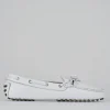 Mocassini tacco 1cm pelle bianco
