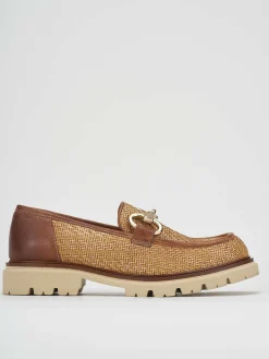 Mocassini tacco 2cm pelle marrone