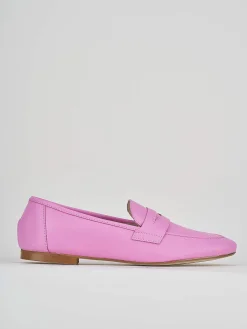 Mocassini tacco 1cm pelle rosa